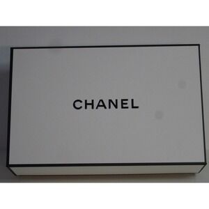 Chanel Empty Gift Box (Authentic) White Black‎ edges 8 3/4" x 5 5/8" x 3 1/8"